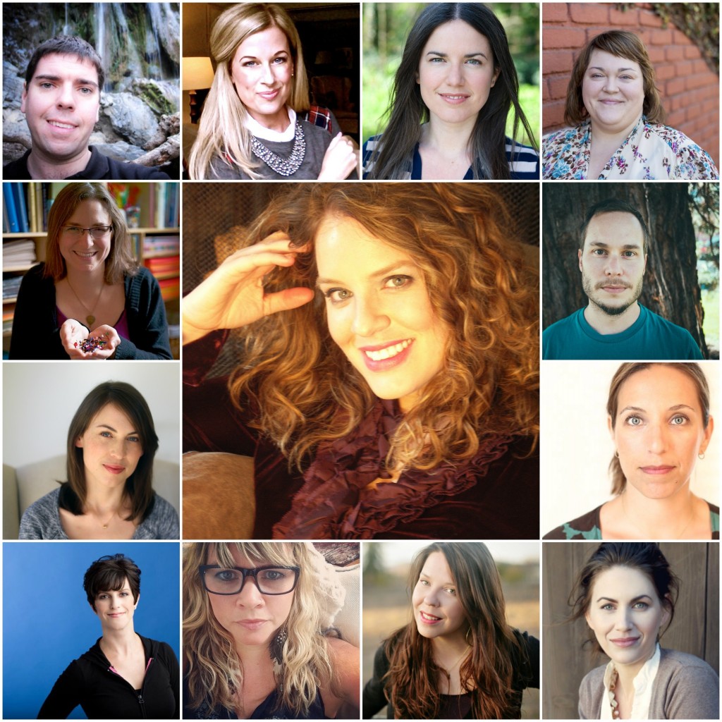 Collage of contributors' headshots to ebook about e-newsletters